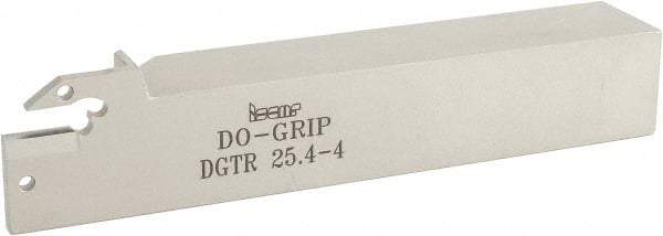 Iscar - 0.157" Min Groove Width, 6" OAL, Right Hand Indexable Grooving Cutoff Toolholder - 1" Shank Height x 1" Shank Width, DG. 4../GRIP 4.. Insert Style, DGT Toolholder Style, Series Do Grip - Americas Industrial Supply