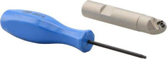 Iscar - 45° Lead Angle, 0.57" Max Cut Diam, 1/4" Min Cut Diam, 0.15" Max Depth of Cut, Indexable Chamfer and Angle End Mill - 2-3/4" Overall Length, Straight Shank - Americas Industrial Supply