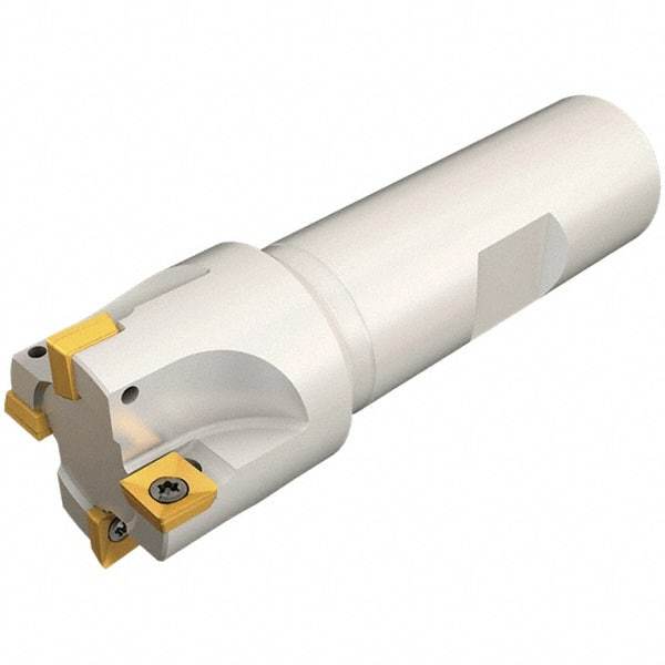 Iscar - 0.44" Cut Diam, 0.22" Max Depth of Cut, 5/8" Shank Diam, 2-3/4" OAL, Indexable Square Shoulder End Mill - Weldon Shank, 90° Lead Angle, Series Heliquad - Americas Industrial Supply