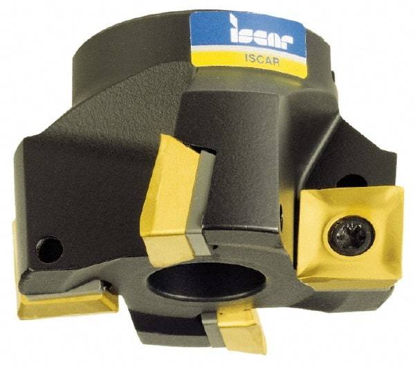 Iscar - 9 Inserts, 3" Cut Diam, 1" Arbor Diam, 0.38" Max Depth of Cut, Indexable Square-Shoulder Face Mill - 0/90° Lead Angle, 1-3/4" High, S/X/QPMT 1004... Insert Compatibility, Series F90SP - Americas Industrial Supply