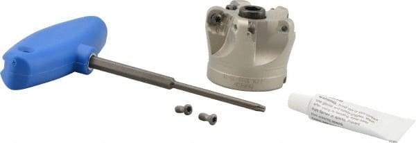 Iscar - 2" Cut Diam, 3/4" Arbor Hole, 0.343" Max Depth of Cut, 45° Indexable Chamfer & Angle Face Mill - 5 Inserts, O45MT\xB6R90MT\xB6S45MT\xB6S90MT Insert, Right Hand Cut, 5 Flutes, Series FCM - Americas Industrial Supply