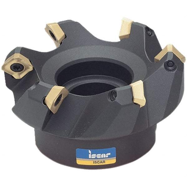 Iscar - 63.1mm Cut Diam, 22mm Arbor Hole, 6.5mm Max Depth of Cut, 45° Indexable Chamfer & Angle Face Mill - 4 Inserts, SE.. 12 Insert, Right Hand Cut, 4 Flutes, Series IscarMill - Americas Industrial Supply