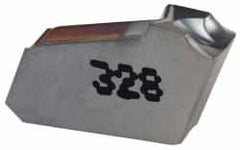 Iscar - GFR J IC328 Grade, 0.1181" Cutting Width, Carbide Cutoff Insert - 6° Right Hand Lead Angle, 0.0098" Cnr Rad, TiCN Coated, Single End - Americas Industrial Supply