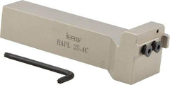 Iscar - 4.88" OAL, Left Hand Indexable Grooving Cutoff Toolholder - 1" Shank Height x 1" Shank Width, DGN/GRIP/HFPR Insert Style, HAP Toolholder Style, Series Heliface - Americas Industrial Supply