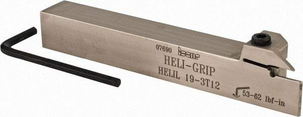 Iscar - HELI, External, Left Hand, 0.47" Max Depth of Cut, 0.118 to 1/8" Groove Width, Indexable Grooving Tool Holder - 3/4" Shank Height, 3/4" Shank Width, 5-1/2" OAL - Americas Industrial Supply