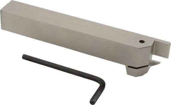 Iscar - HELI, External, Left Hand, 0.47" Max Depth of Cut, 0.157 to 3/16" Groove Width, Indexable Grooving Tool Holder - DG.. 4003, GRIP 4.. Insert Compatibility, 3/4" Shank Height, 3/4" Shank Width, 5-1/2" OAL - Americas Industrial Supply