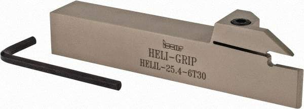 Iscar - HELI, External, Left Hand, 0.236 to 1/4" Groove Width, Indexable Grooving Tool Holder - DG.. 6303, GRIP 6.. Insert Compatibility, 1" Shank Height, 1" Shank Width, 6" OAL - Americas Industrial Supply