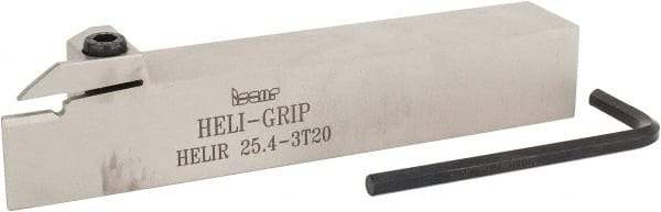 Iscar - HELI, External, Right Hand, 0.118 to 1/8" Groove Width, Indexable Grooving Tool Holder - 1" Shank Height, 1" Shank Width, 6" OAL - Americas Industrial Supply