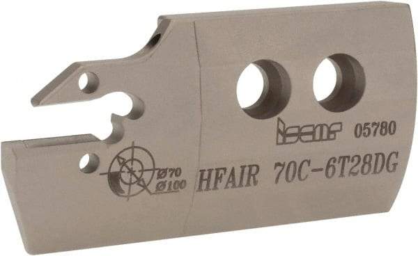 Iscar - 6mm Groove Width, 28mm Max Depth of Cut, Right Hand Cut, HFAI Indexable Grooving Blade - HFPR/L Insert Style, Series Heliface - Americas Industrial Supply