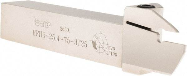 Iscar - HFH, External, Right Hand, 0.98" Max Depth of Cut, 0.118" Min Groove Width, Indexable Grooving Tool Holder - 1" Shank Height, 1" Shank Width, 6" OAL - Americas Industrial Supply