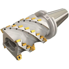 Iscar - 3.94" Cut Diam, 4.13" Max Depth of Cut, Indexable Square Shoulder Helical End Mill - CAT 50 Taper Shank, 90° Lead Angle, Series Heliquad - Americas Industrial Supply