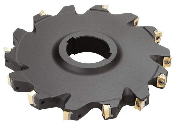 Iscar - Arbor Hole Connection, 0.51" Cutting Width, 1.81" Depth of Cut, 6" Cutter Diam, 1-1/2" Hole Diam, 12 Tooth Indexable Slotting Cutter - SDN Toolholder, QDMT 1205PDTN-HQ Insert - Americas Industrial Supply