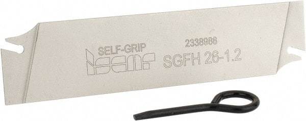 Iscar - 1.0236" Blade Height, 0.037" Blade Width, 4.3307" OAL, Neutral Cut, Double End Indexable Cut-Off Blade - SGFH Blade, Self Grip Series - Americas Industrial Supply