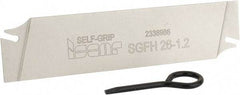 Iscar - 1.0236" Blade Height, 0.037" Blade Width, 4.3307" OAL, Neutral Cut, Double End Indexable Cut-Off Blade - SGFH Blade, Self Grip Series - Americas Industrial Supply