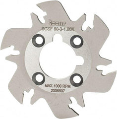 Iscar - Arbor Hole Connection, 3/32" Cutting Width, 0.63" Depth of Cut, 3.15" Cutter Diam, 1" Hole Diam, 6 Tooth Indexable Slotting Cutter - SGSF Toolholder, GSFN, GSFU Insert - Americas Industrial Supply
