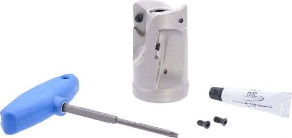 Iscar - 2" Cut Diam, 1" Arbor Hole, 1.55" Max Depth of Cut, Indexable Chamfer & Angle Face Mill - 4 Inserts, APCR 22.... Insert, Right Hand Cut, 2 Flutes, Series SM - Americas Industrial Supply