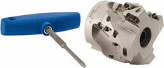 Iscar - 12 Inserts, 2-1/2" Cut Diam, 1" Arbor Diam, 1-1/2" Max Depth of Cut, Indexable Square-Shoulder Face Mill - 0/90° Lead Angle, 2.38" High, AD..1505.. & HM90 AD..1505.. Insert Compatibility, Series SM - Americas Industrial Supply