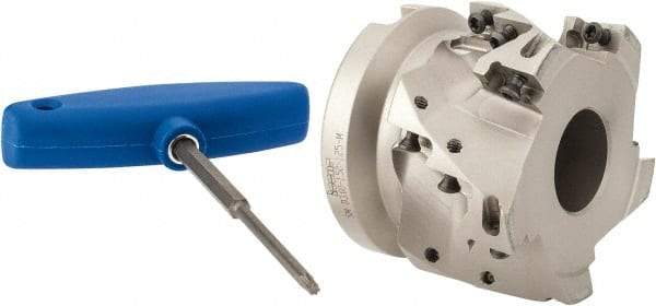 Iscar - 15 Inserts, 3" Cut Diam, 1-1/4" Arbor Diam, 1-1/2" Max Depth of Cut, Indexable Square-Shoulder Face Mill - 0/90° Lead Angle, 2.38" High, AD..1505.. & HM90 AD..1505.. Insert Compatibility, Series SM - Americas Industrial Supply