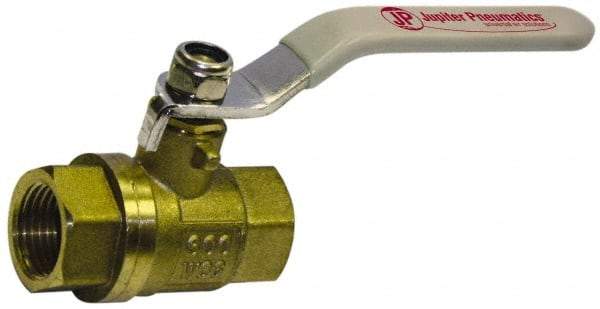 Value Collection - 1-1/4" Pipe, Full Port, Brass Full Port Ball Valve - Inline - Two Way Flow, FNPT x FNPT Ends, Lever Handle, 600 WOG, 150 WSP - Americas Industrial Supply