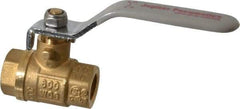 Value Collection - 1/4" Pipe, Full Port, Brass UL Listed Ball Valve - Inline - Two Way Flow, FNPT x FNPT Ends, Lever Handle, 600 WOG, 150 WSP - Americas Industrial Supply