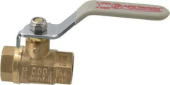 Value Collection - 3/8" Pipe, Full Port, Brass UL Listed Ball Valve - Inline - Two Way Flow, FNPT x FNPT Ends, Lever Handle, 600 WOG, 150 WSP - Americas Industrial Supply