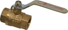 Value Collection - 3/4" Pipe, Full Port, Brass UL Listed Ball Valve - Inline - Two Way Flow, FNPT x FNPT Ends, Lever Handle, 600 WOG, 150 WSP - Americas Industrial Supply