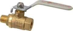 Value Collection - 1/4" Pipe, Full Port, Brass Full Port Ball Valve - Inline - Two Way Flow, MNPT x FNPT Ends, Lever Handle, 600 WOG, 150 WSP - Americas Industrial Supply