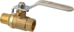 Value Collection - 3/8" Pipe, Full Port, Brass Full Port Ball Valve - Inline - Two Way Flow, MNPT x FNPT Ends, Lever Handle, 600 WOG, 150 WSP - Americas Industrial Supply