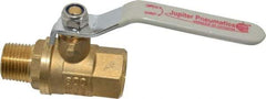 Value Collection - 1/2" Pipe, Full Port, Brass Full Port Ball Valve - Inline - Two Way Flow, MNPT x FNPT Ends, Lever Handle, 600 WOG, 150 WSP - Americas Industrial Supply