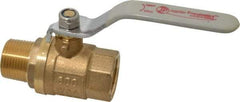 Value Collection - 3/4" Pipe, Full Port, Brass Full Port Ball Valve - Inline - Two Way Flow, MNPT x FNPT Ends, Lever Handle, 600 WOG, 150 WSP - Americas Industrial Supply