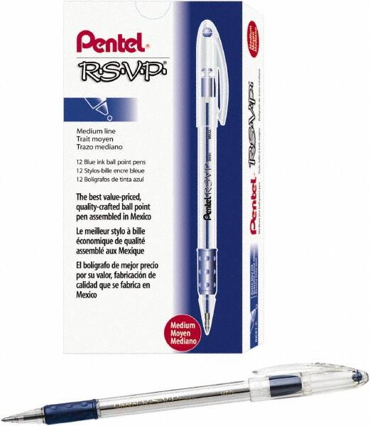 Pentel - Conical Ball Point Pen - Blue - Americas Industrial Supply