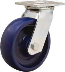 Hamilton - 6" Diam x 2" Wide x 7-1/2" OAH Top Plate Mount Swivel Caster - Polyurethane, 900 Lb Capacity, Sealed Precision Ball Bearing, 4 x 4-1/2" Plate - Americas Industrial Supply