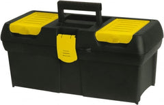 Stanley - 4 Compartment 1 Tray Tool Box - 15-3/4" Wide x 7-1/2" Deep x 7-1/8" High, Polypropylene, Black/Yellow - Americas Industrial Supply