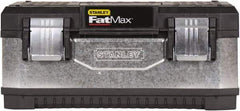 Stanley - 2 Compartment 1 Tray Tool Box - 19-5/8" Wide x 8-11/16" Deep x 11-1/8" High, Metal/Plastic, Black/Silver - Americas Industrial Supply