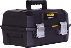 Stanley - 3 Compartment 2 Drawer Tool Box - 17-29/32" Wide x 12-7/64" Deep x 9-13/64" High, Structural Foam, Black - Americas Industrial Supply