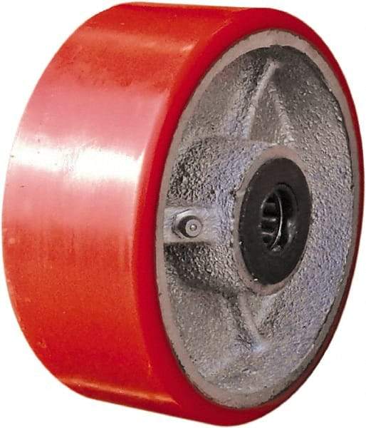 Value Collection - 5 Inch Diameter x 2 Inch Wide, Polyurethane on Iron Caster Wheel - 1,000 Lb. Capacity, 3/4 Inch Axle Diameter, Roller Bearing - Americas Industrial Supply