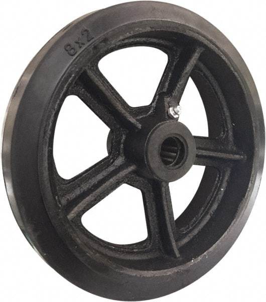 Value Collection - 8 Inch Diameter x 2 Inch Wide, Mold-On Rubber Caster Wheel - 600 Lb. Capacity, 1/2 Inch Axle Diameter, Roller Bearing - Americas Industrial Supply