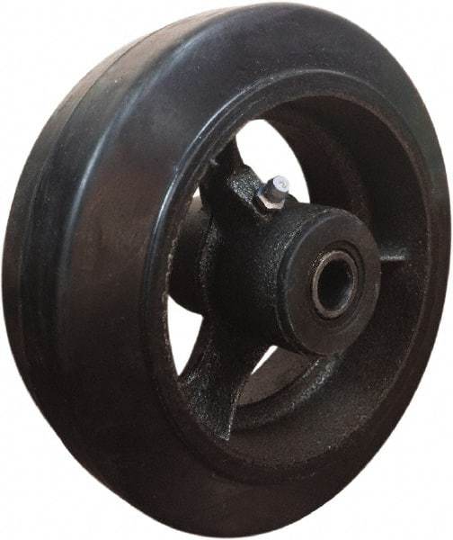 Value Collection - 6 Inch Diameter x 2 Inch Wide, Mold-On Rubber Caster Wheel - 410 Lb. Capacity, 5/8 Inch Axle Diameter, Roller Bearing - Americas Industrial Supply