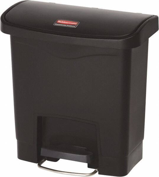 Rubbermaid - 4 Gal Rectangle Unlabeled Trash Can - 15.7" High x 14-7/8" Long, Black, Resin - Americas Industrial Supply