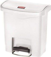 Rubbermaid - 4 Gal Rectangle Unlabeled Trash Can - 15.7" High x 14-7/8" Long, White, Resin - Americas Industrial Supply