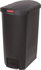 Rubbermaid - 18 Gal Rectangle Unlabeled Trash Can - 30.76" High x 14-3/4" Long, Black, Resin - Americas Industrial Supply