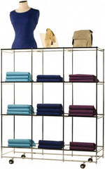 ECONOCO - 53" High x 46-1/2" Wide x 14" Deep, 12 Shelf Folding Cube Display Unit - Chrome - Americas Industrial Supply