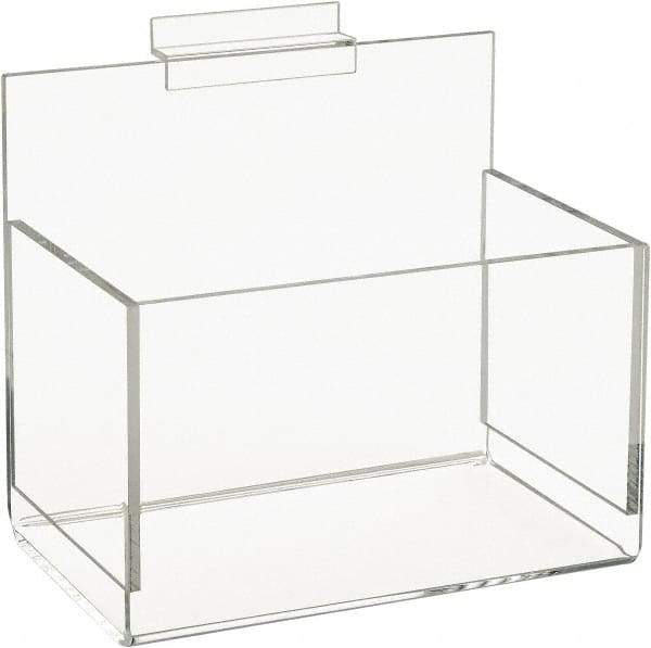 ECONOCO - 5" Deep, Clear Acrylic Slatwall Bin - 7" High x 8" Wide x 5" Long - Americas Industrial Supply