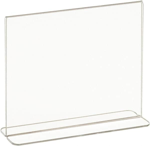 ECONOCO - 7 Inch Wide x 5-1/2 Inch High Sign Compatibility, Acrylic Round Frame Counter Top Sign Holder - Clear, 5-1/2 Inch Holder Height, Holds 1 Sign - Americas Industrial Supply