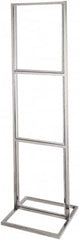 ECONOCO - 22 Inch Wide x 28 Inch High Sign Compatibility, Steel Square Frame Triple Bulletin Sign Holder - Chrome, 90 Inch Holder Height, Holds 3 Signs - Americas Industrial Supply