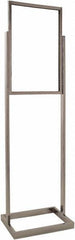 ECONOCO - 14 Inch Wide x 22 Inch High Sign Compatibility, Steel Square Frame Bulletin Sign Holder - Chrome, 56 Inch Holder Height, Holds 1 Sign - Americas Industrial Supply