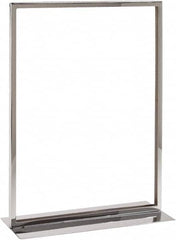 ECONOCO - 11 Inch Wide x 14 Inch High Sign Compatibility, Steel Square Frame Sign Holder - Chrome, 14 Inch Holder Height, Holds 1 Sign - Americas Industrial Supply