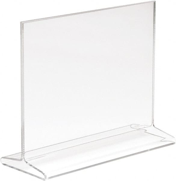 ECONOCO - 7 Inch Wide x 5-1/2 Inch High Sign Compatibility, Acrylic Round Frame Counter Top Sign Holder - Clear, 5-1/2 Inch Holder Height, Holds 1 Sign - Americas Industrial Supply