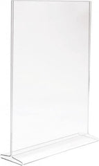 ECONOCO - 11 Inch Wide x 14 Inch High Sign Compatibility, Acrylic Round Frame Counter Top Sign Holder - Clear, 14 Inch Holder Height, Holds 1 Sign - Americas Industrial Supply