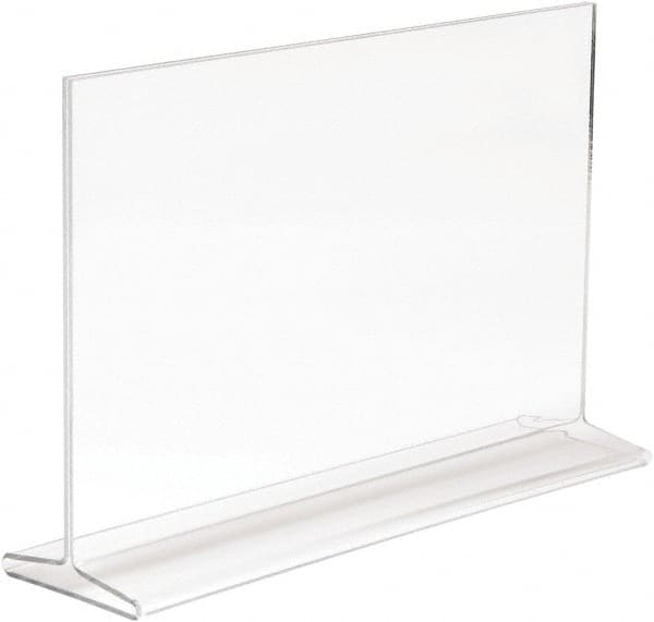 ECONOCO - 11 Inch Wide x 7 Inch High Sign Compatibility, Acrylic Round Frame Counter Top Sign Holder - Clear, 7 Inch Holder Height, Holds 1 Sign - Americas Industrial Supply